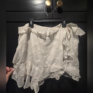 PrettyLittleThing Cream Mini Skirt